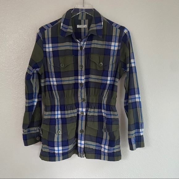 EQUIPMENT monroe cinched flannel shacket SMALL - Picture 7 of 14